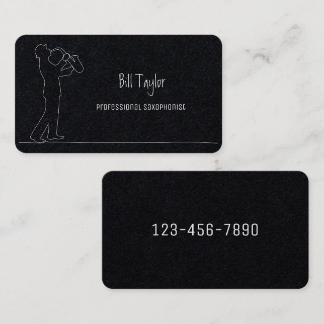 Saxophonist Premium Business Card (Front/Back)