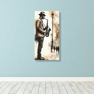Saxophonist Street Musician Canvas Print
