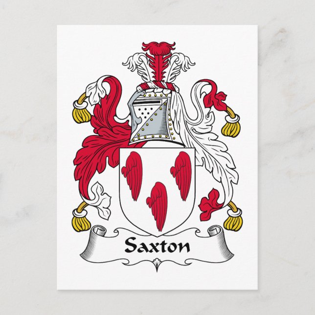 Saxton Family Crest Postcard (Front)