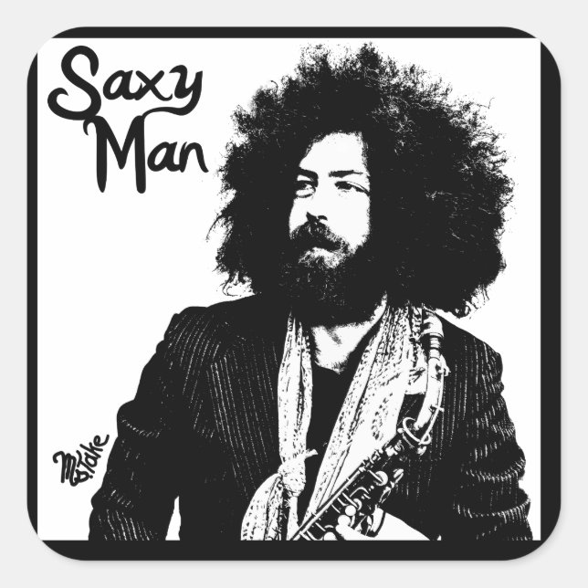Saxy Man by Graffiti Artist Ms.Take Square Sticker (Front)