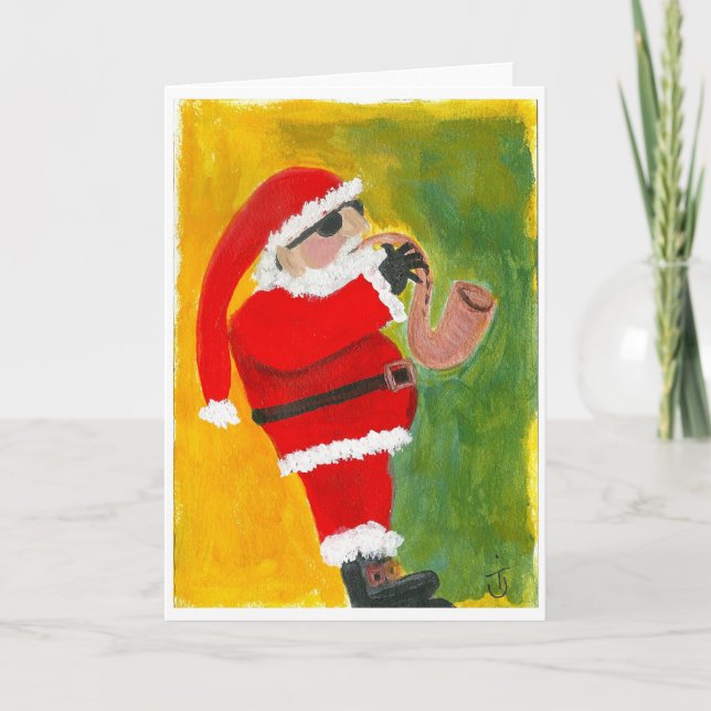 Saxy Santa Holiday Card (Front)