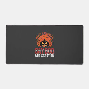 Say Boo Halloween Pumpkin Design_1 Desk Mat
