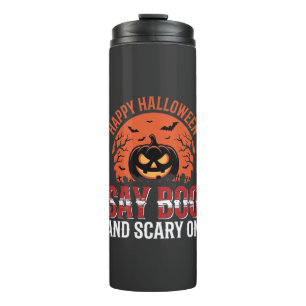Say Boo Halloween Pumpkin Design_1 Thermal Tumbler