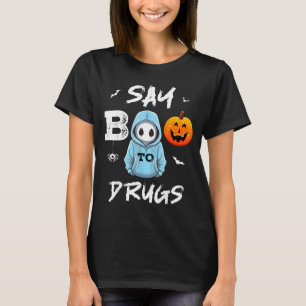 Say Boo To Drugs Funny Halloween Red Ribbon Week T-Shirt
