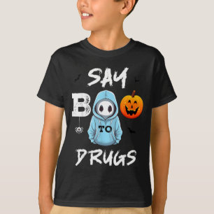 Say Boo To Drugs Funny Halloween Red Ribbon Week T-Shirt