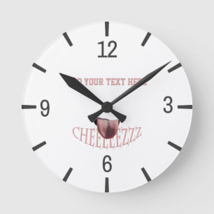 Say Cheese! funny customisable Round Clock