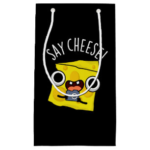 Say Cheese Funny Photographer Pun Dark BG Small Gift Bag