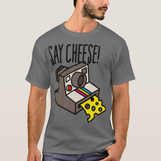 Say cheese Hipster funny instant camera vintage ca T-Shirt