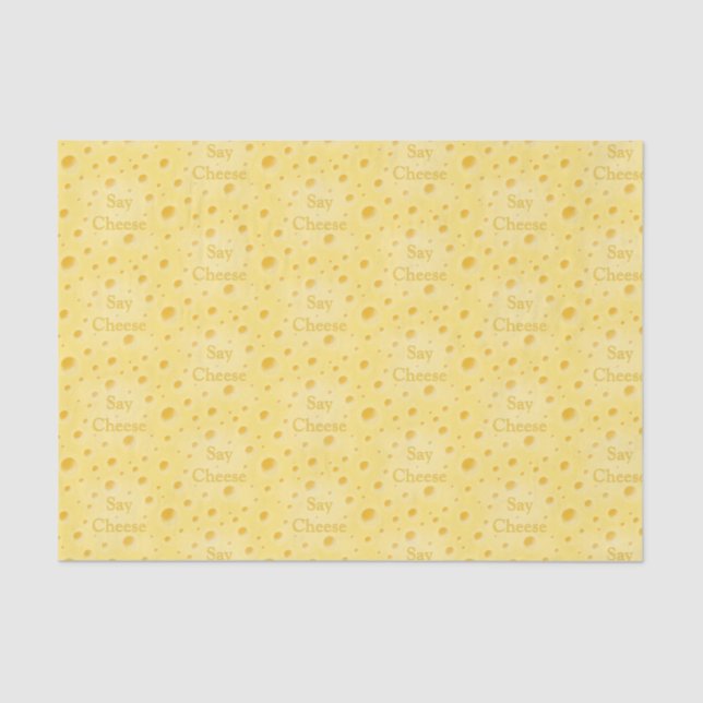 "Say Cheese" Holey Swiss Cheese Customisable Tissue Paper (Front)