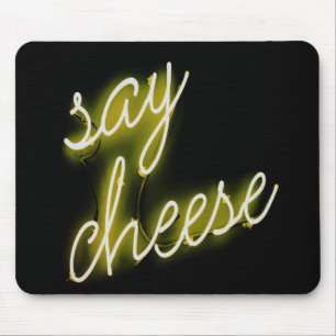 Say Cheese Neon Lights Mouse Pad