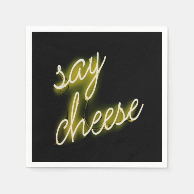 Say Cheese Neon Lights Napkin (Front)