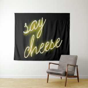 Say Cheese Neon Lights Tapestry