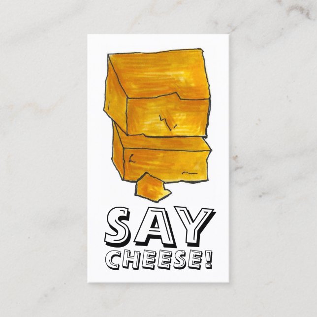 SAY CHEESE! Photographer Photography Cheddar Food Business Card (Front)