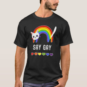 Say Gay Rainbow Lgbtq Florida Lgbt Gay Pride Cute T-Shirt