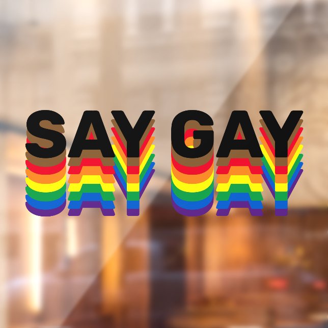 Say Gay rainbow lgbtq gay pride flag typography (Sheet 2)