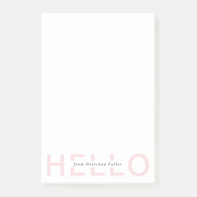 Say Hello Custom Colours Personalised Post-It Note (Front)