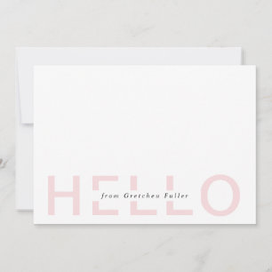 Say Hello Custom Colours Personalised Stationery Holiday Card