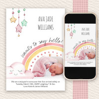 Say Hello Photo Cute Rainbow Nursery Girl Birth