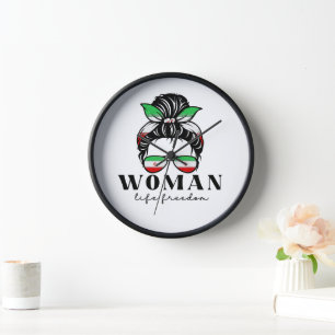 Say Her Name Masha Amini Women Life Freedom Suppor Clock