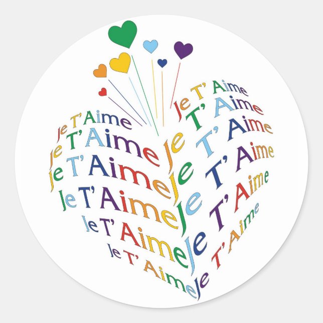Say, "I Love You" in French / Sticker (small size) (Front)