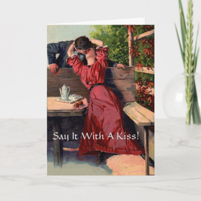 Say It With A Kiss! - Anniversary Card (Front)