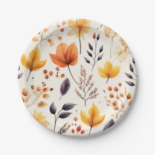 Say it with fall leaves 2 - paper plate