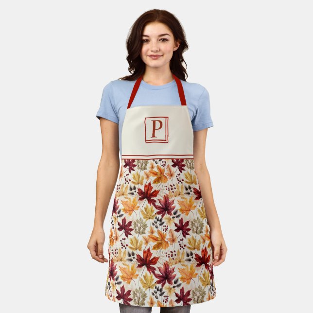 Say it with fall leaves 3 - Customised Apron (Worn)