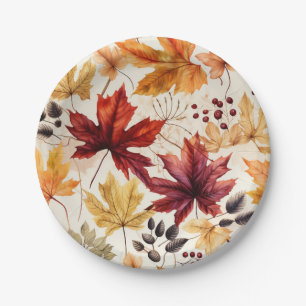 Say it with fall leaves 3 - paper plate