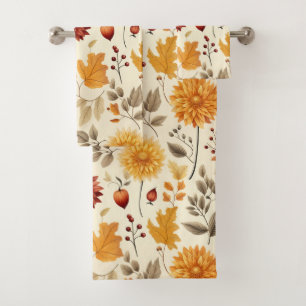 Say it with fall leaves - bath towel set