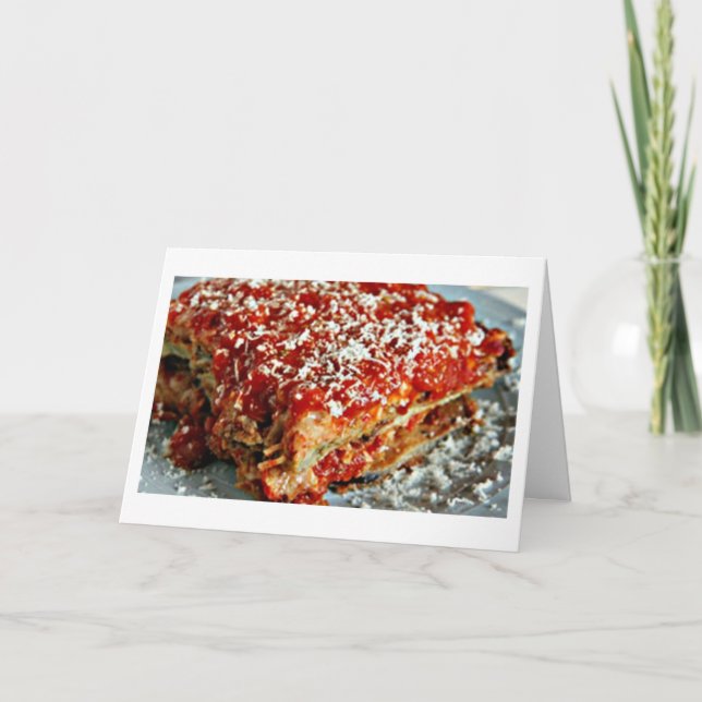SAY IT WITH FOOD-LOVE YOU MORE THAN LASAGNA! HOLIDAY CARD (Front)