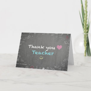 SAY MERRY CHRISTMAS TEACHER W/ CHALKBOARD CARD