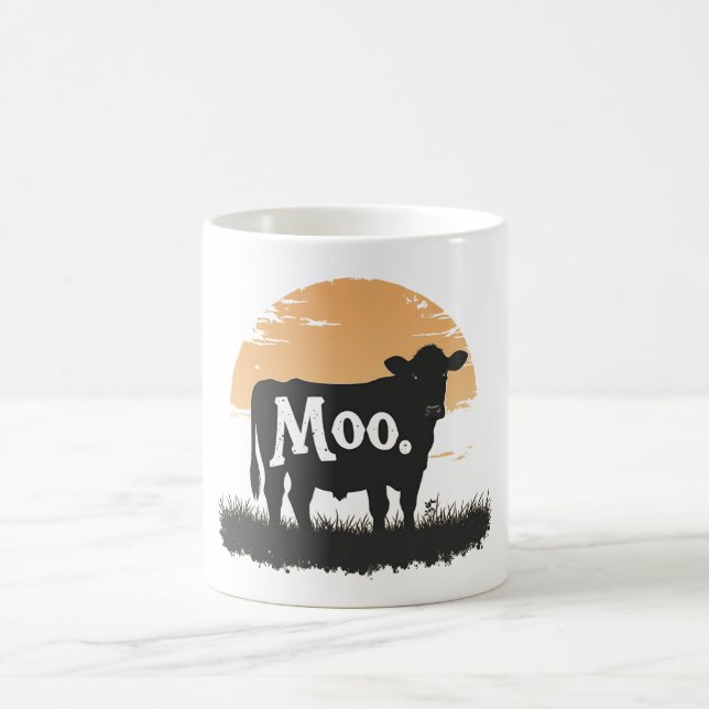 Say Moo — Cute Cow Silhouette Coffee Mug (Center)