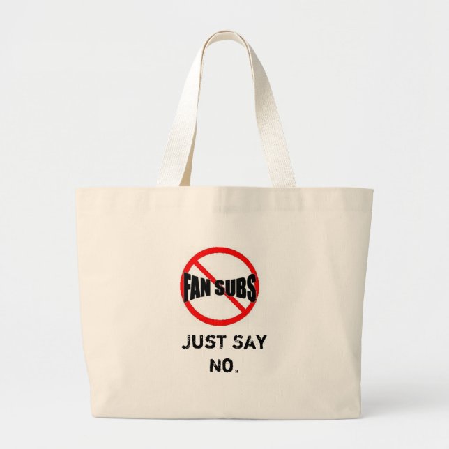 Say No Large Tote Bag (Front)