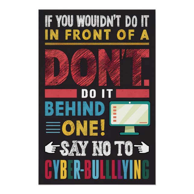 Say No to Cyberbullying Poster (Front)