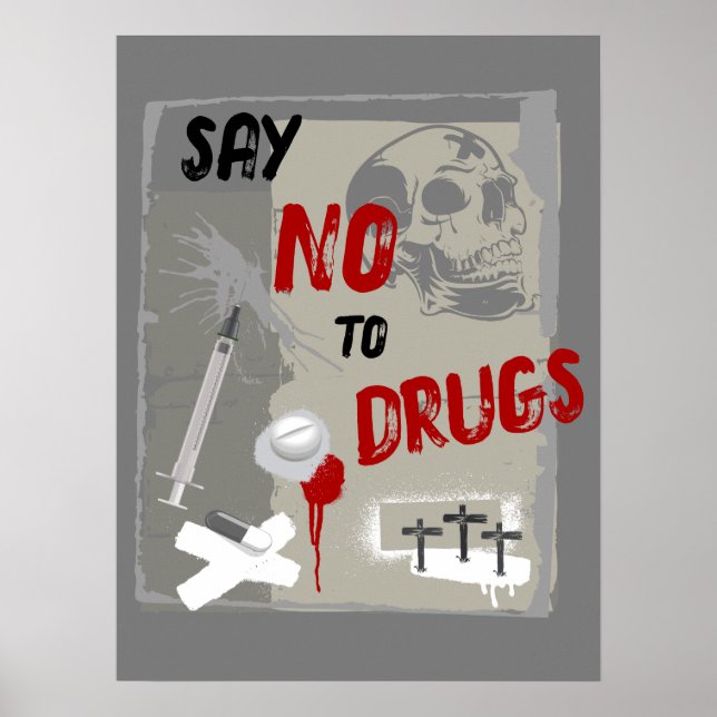 Say No To Drugs Grim Death Anti Drug Poster (Front)