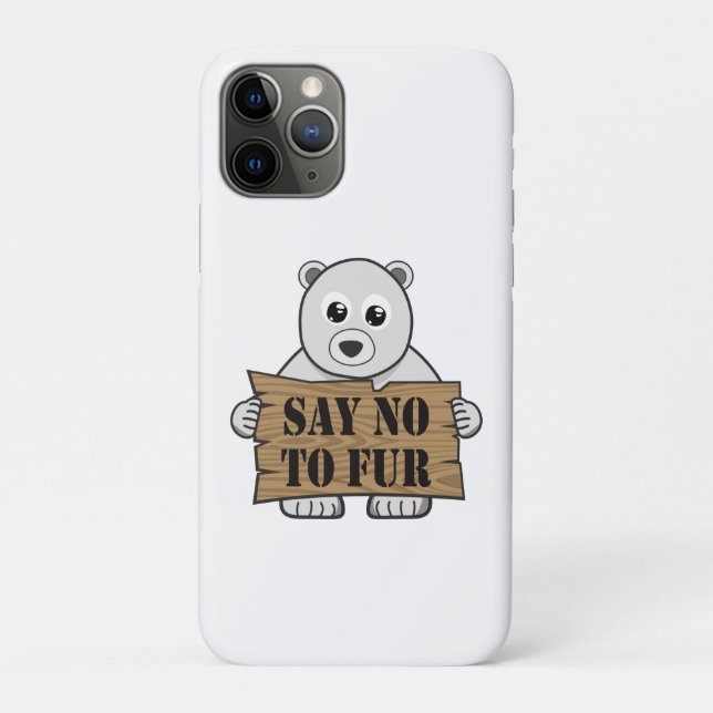 Say no to Fur Case-Mate iPhone Case (Back)