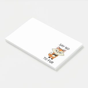 Say no to Fur - Sad Fox Post-it Notes