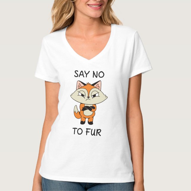 Say no to Fur - Sad Fox T-Shirt (Front)