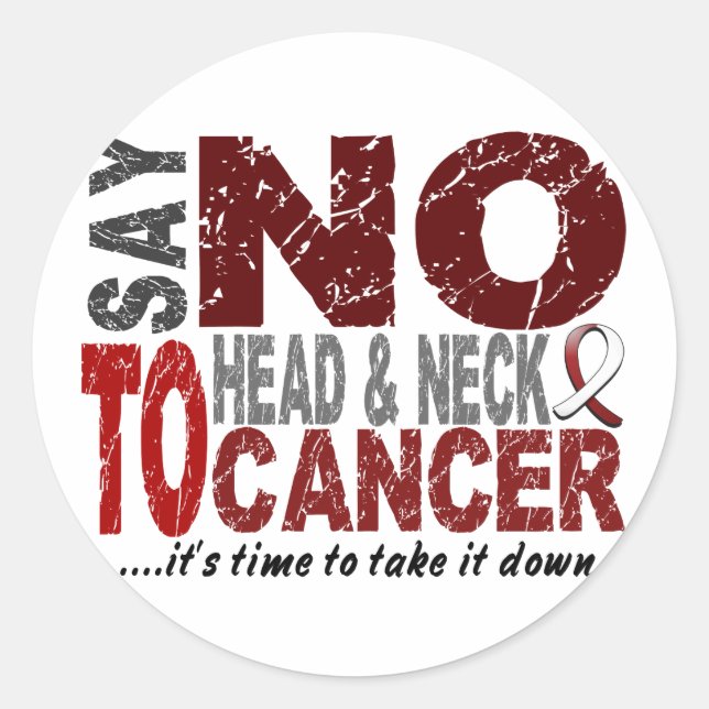 Say NO To Head and Neck Cancer 1 Classic Round Sticker (Front)