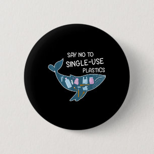 Say No To Plastic Environmental Protection Nature 6 Cm Round Badge