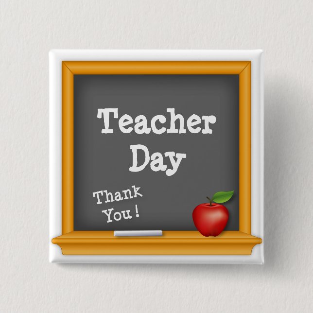 Say Thank You on Teacher Day 15 Cm Square Badge (Front)