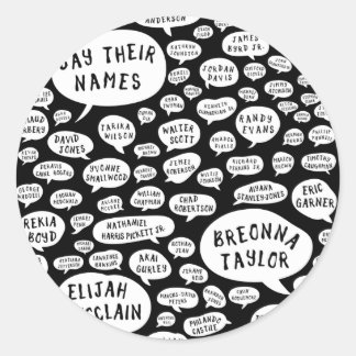 say their names classic round sticker