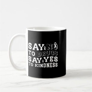 Say To Drugs Say To Kindness Groovy Red Ribbon Coffee Mug