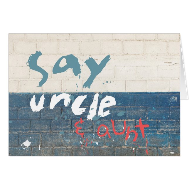 Say Uncle & Aunt Customisable Graffiti (Front Horizontal)