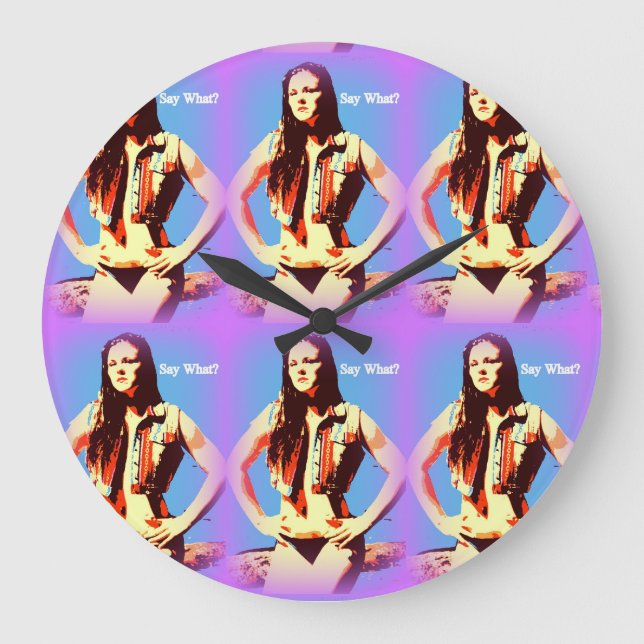 say what bikini girl clock (Front)