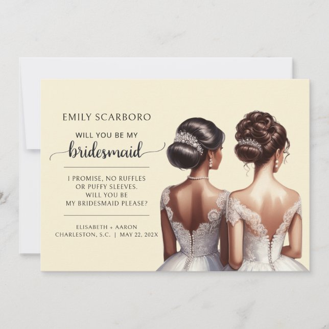 Say Yes African American Bridesmaid Proposal Invitation (Front)