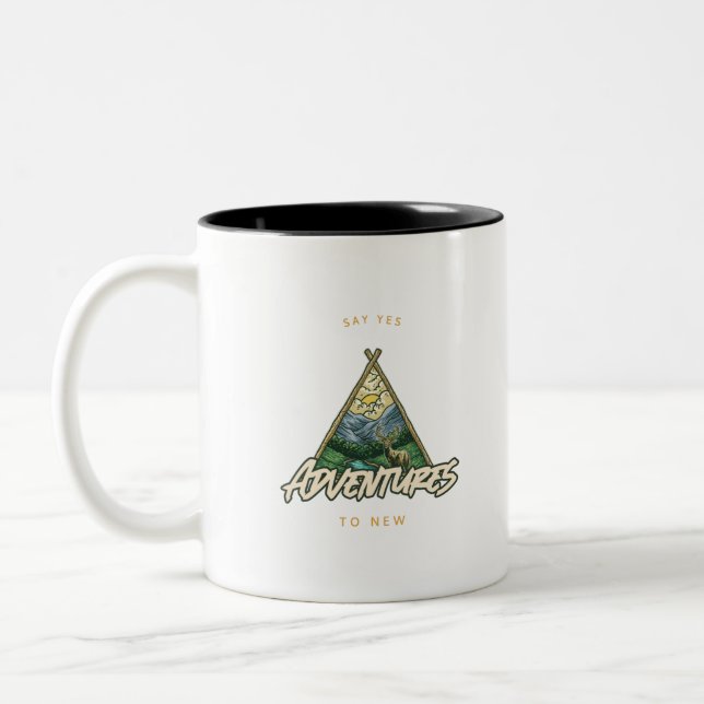 Say Yes To New Adventures Two-Tone Coffee Mug (Left)