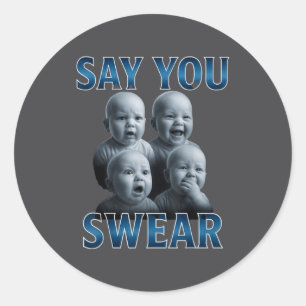 Say You Swear Ai Niche Baby Holding Back Laugh Gen Classic Round Sticker