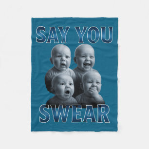 Say You Swear Ai Niche Baby Holding Back Laugh Gen Fleece Blanket