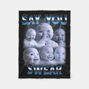 Say You Swear Ai Niche Baby Holding Back Laugh Gen Fleece Blanket